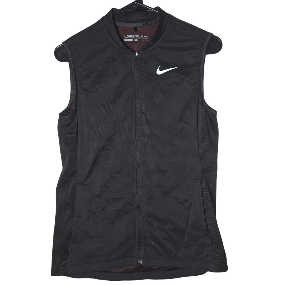 Nike Golf Womens Aerolayer Black Full Zip Vest Small Gorp Active Outdoor Utility